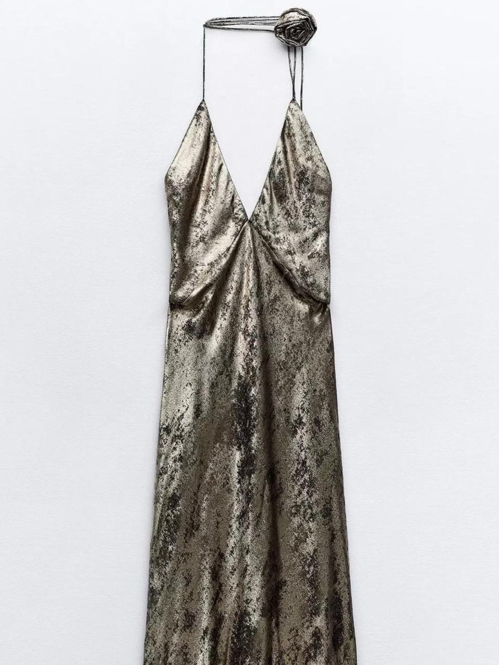 Zara Metallic gold and black foil dress